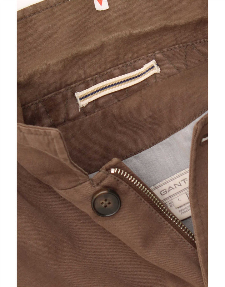 Jaqueta utilitária masculina Gant UK 40 grande algodão marrom