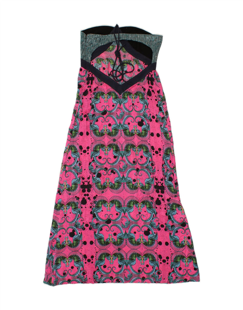 CUSTO BARCELONA Womens Abstract Pattern Halter Dress UK 8 Small Pink Vintage Custo Barcelona and Second-Hand Custo Barcelona from Messina Hembry 