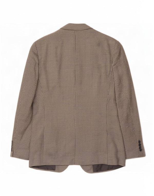 Jaqueta Blazer Masculina Polo Ralph Lauren com 3 Botões Reino Unido 40 Médio Azul Houndstooth