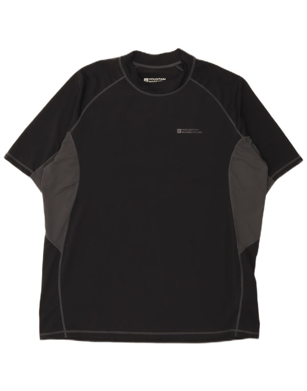 Camiseta masculina Mountain Warehouse Top XL preto colorblock nylon