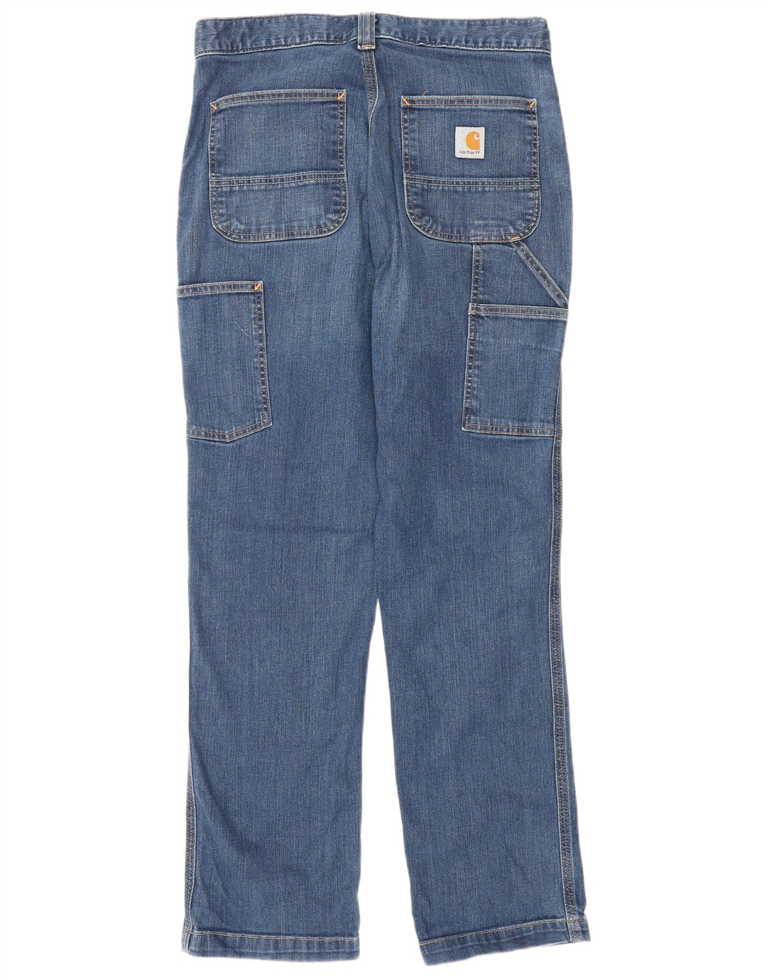 CARHARTT Mens Cargo Relaxed Fit Calça Jeans Reta W30 L30 Azul Algodão