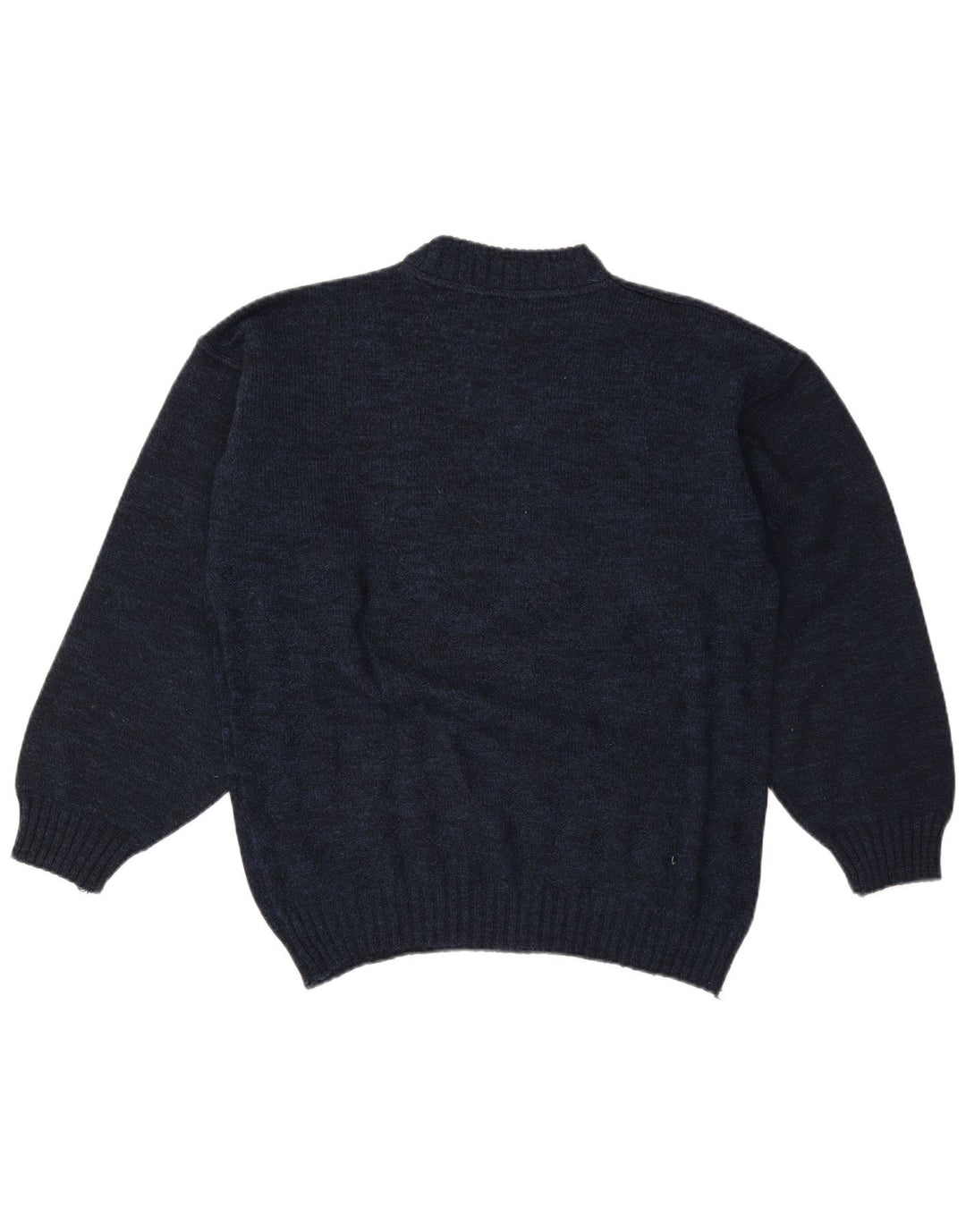 Suéter masculino vintage com gola de tartaruga grande azul marinho