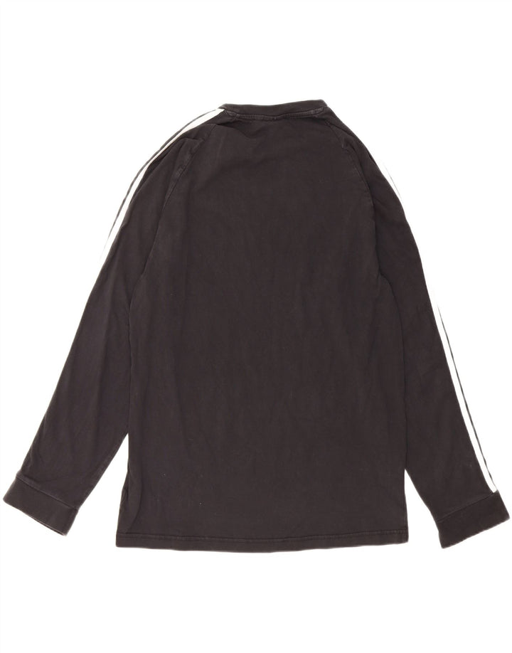 Adidas Mens Top Manga Longa Grande Algodão Preto