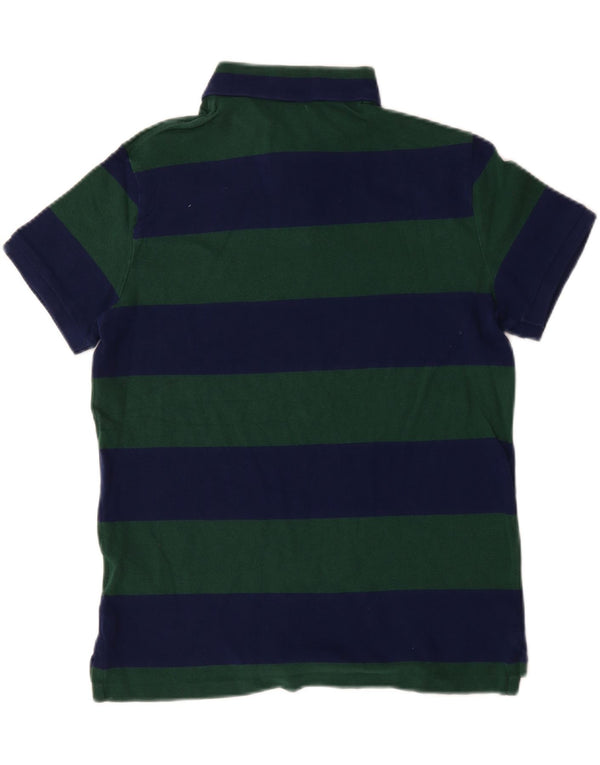 Camisa polo masculina de rugby Polo Ralph Lauren listrada verde média