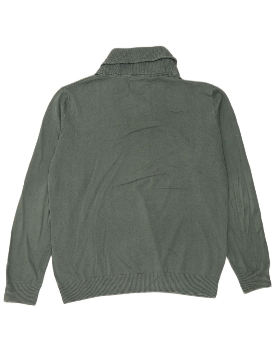 Zara Suéter masculino com gola xale e algodão verde grande