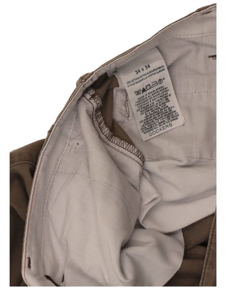 Calças Dockers masculinas retas Chino W34 L34 algodão cinza