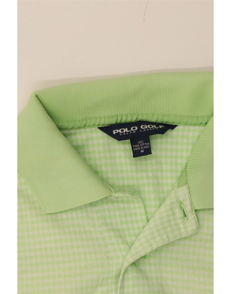RALPH LAUREN Mens Polo Shirt Medium Green Check Cotton Classic Vintage Ralph Lauren and Second-Hand Ralph Lauren from Messina Hembry 