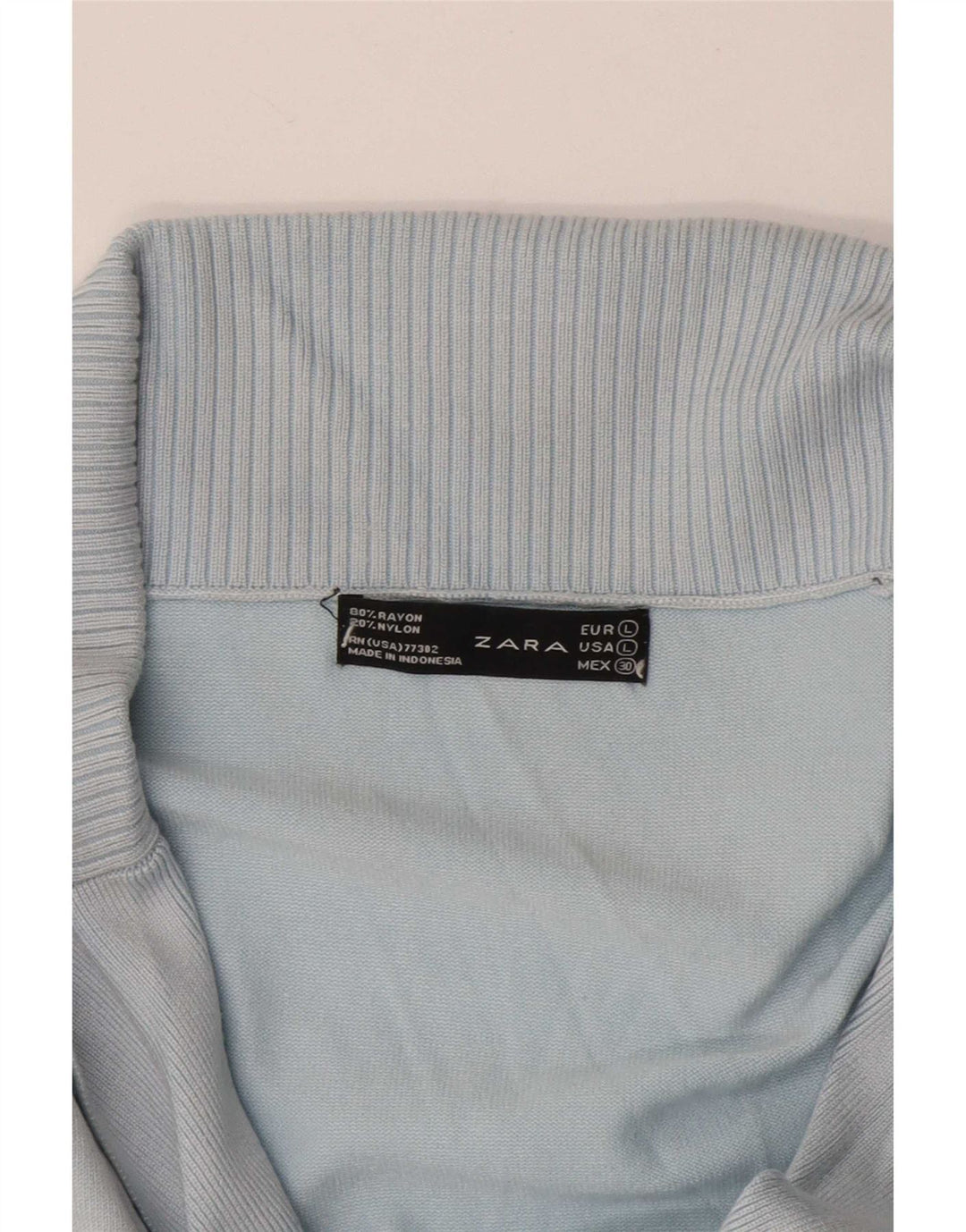 Suéter cardigã feminino Zara Reino Unido 16 grande rayon azul
