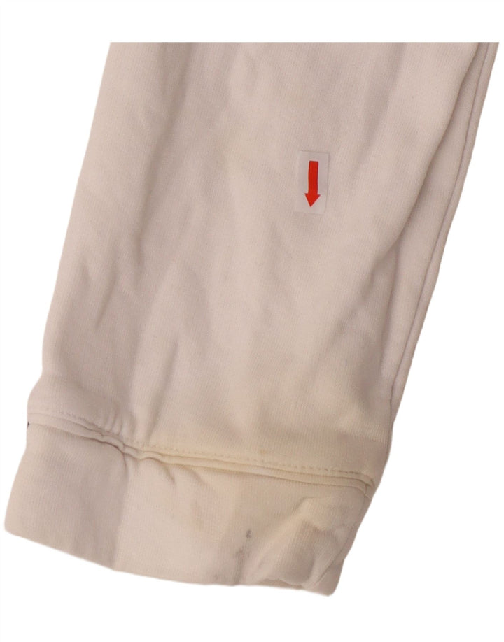 ADIDAS Womens Tracksuit Top Jacket UK 14 Grande Algodão Branco