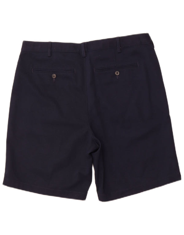 LANDS END Mens Chino Shorts W36 Grande Algodão Azul Marinho