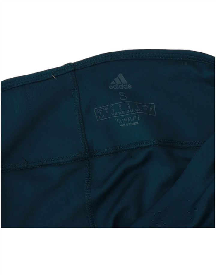 Adidas Womens Climalite Leggings UK 8/10 Pequeno Azul Poliéster