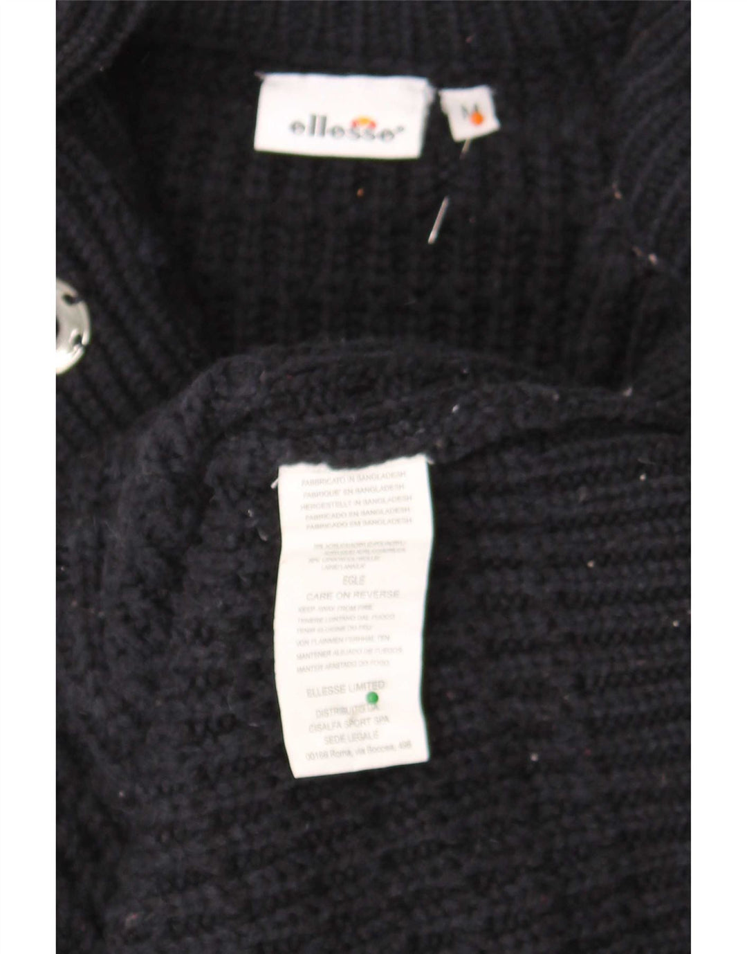 Suéter cardigã feminino Ellesse UK 12 médio azul marinho acrílico
