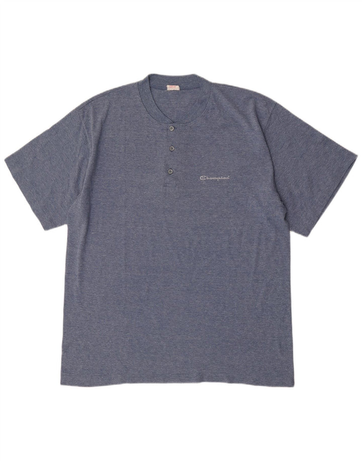 Camiseta masculina Champion XL algodão manchado azul