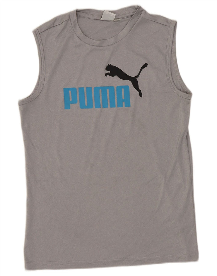 Puma Boys Graphic Vest Top 10-11 Anos Cinza Médio Poliéster
