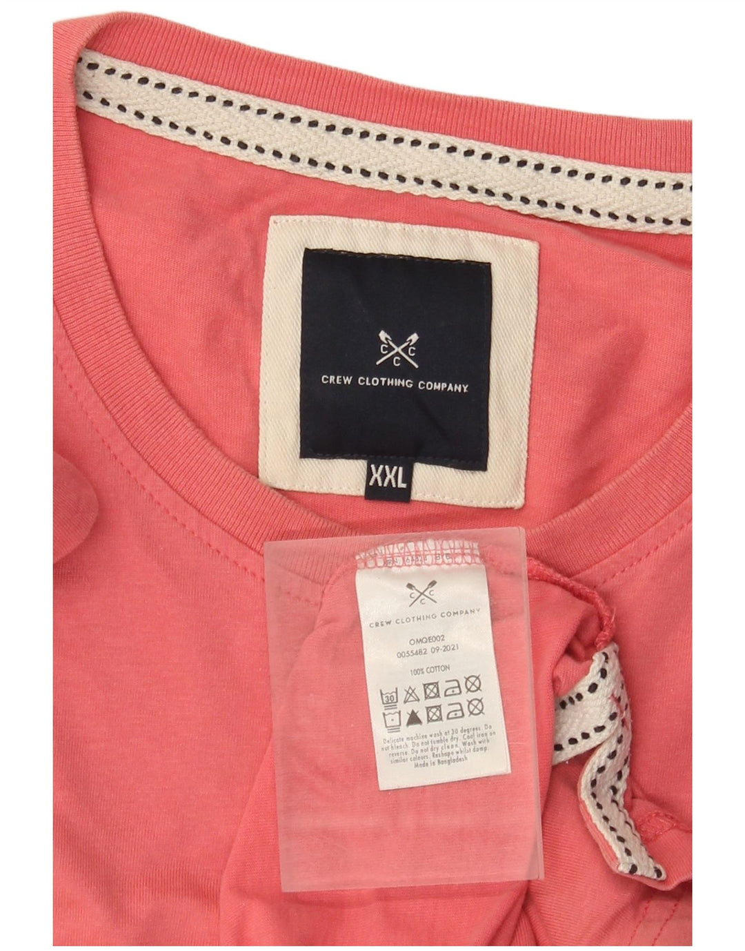 Camiseta masculina J. Crew Top 2XL algodão rosa