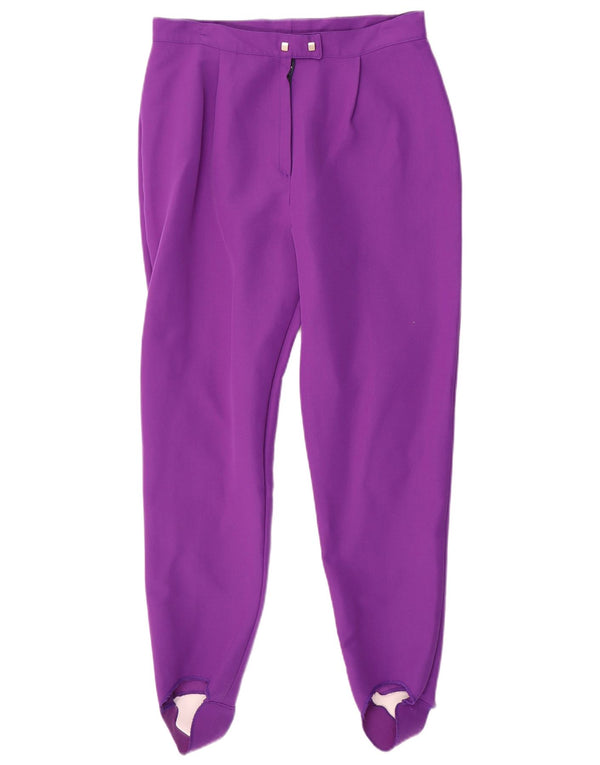 Calça feminina vintage IT 46 grande W28 L29 esportes acrílicos roxos