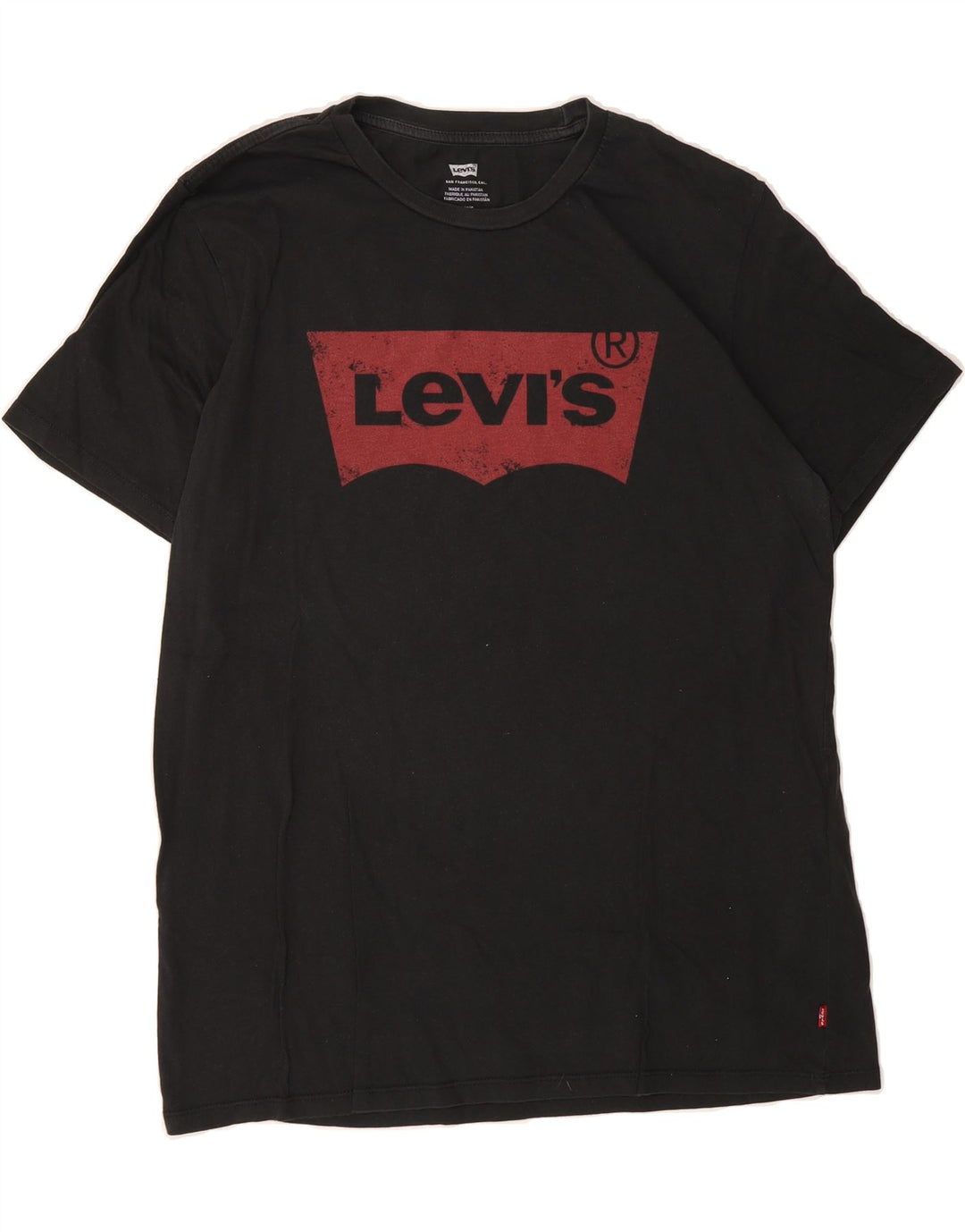 LEVI'S Mens Graphic T-Shirt Top Large Black Cotton Vintage Levi's and Second-Hand Levi's from Messina Hembry 