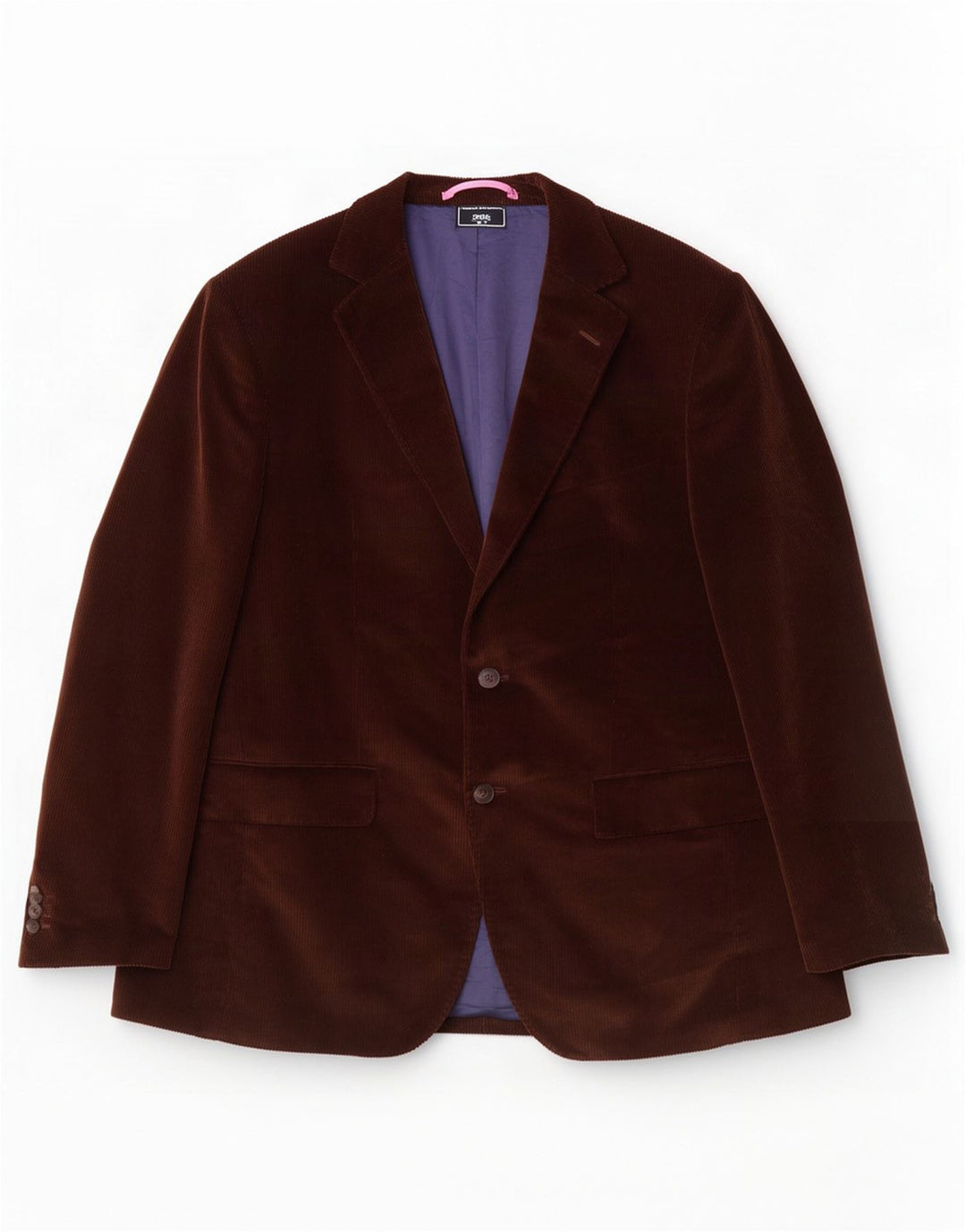 Gant Jaqueta blazer masculina de veludo cotelê com 2 botões UE 50 grande algodão marrom