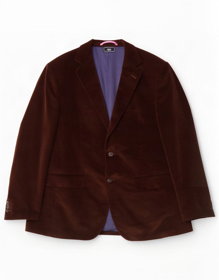 Gant Jaqueta blazer masculina de veludo cotelê com 2 botões UE 50 grande algodão marrom