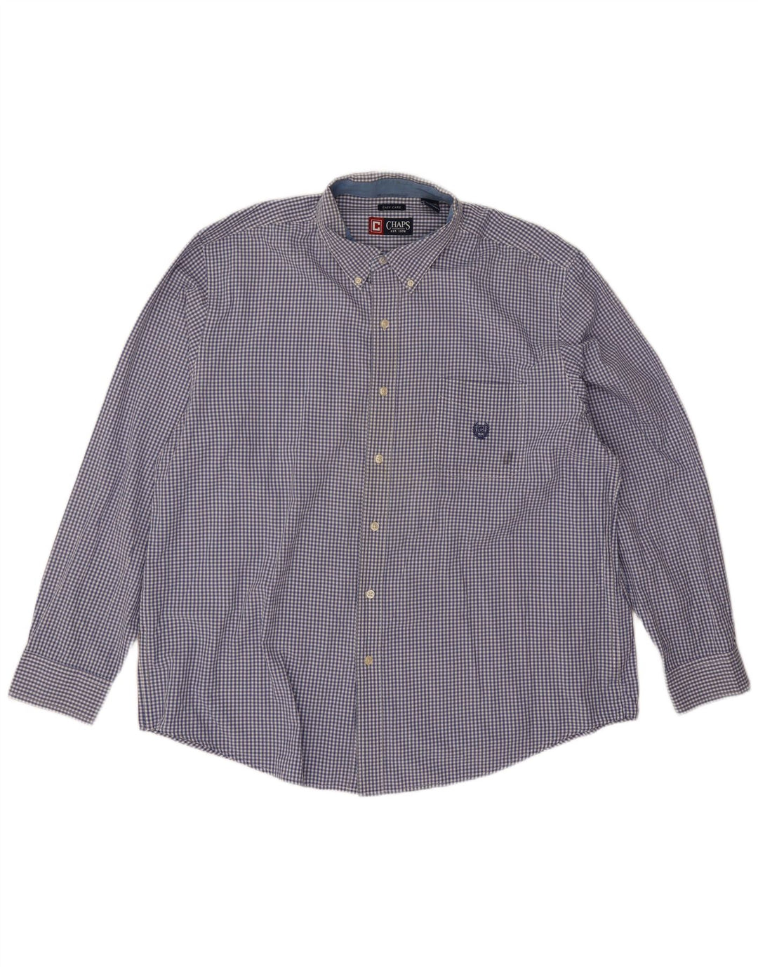Camisa masculina Chaps 2XL algodão xadrez azul