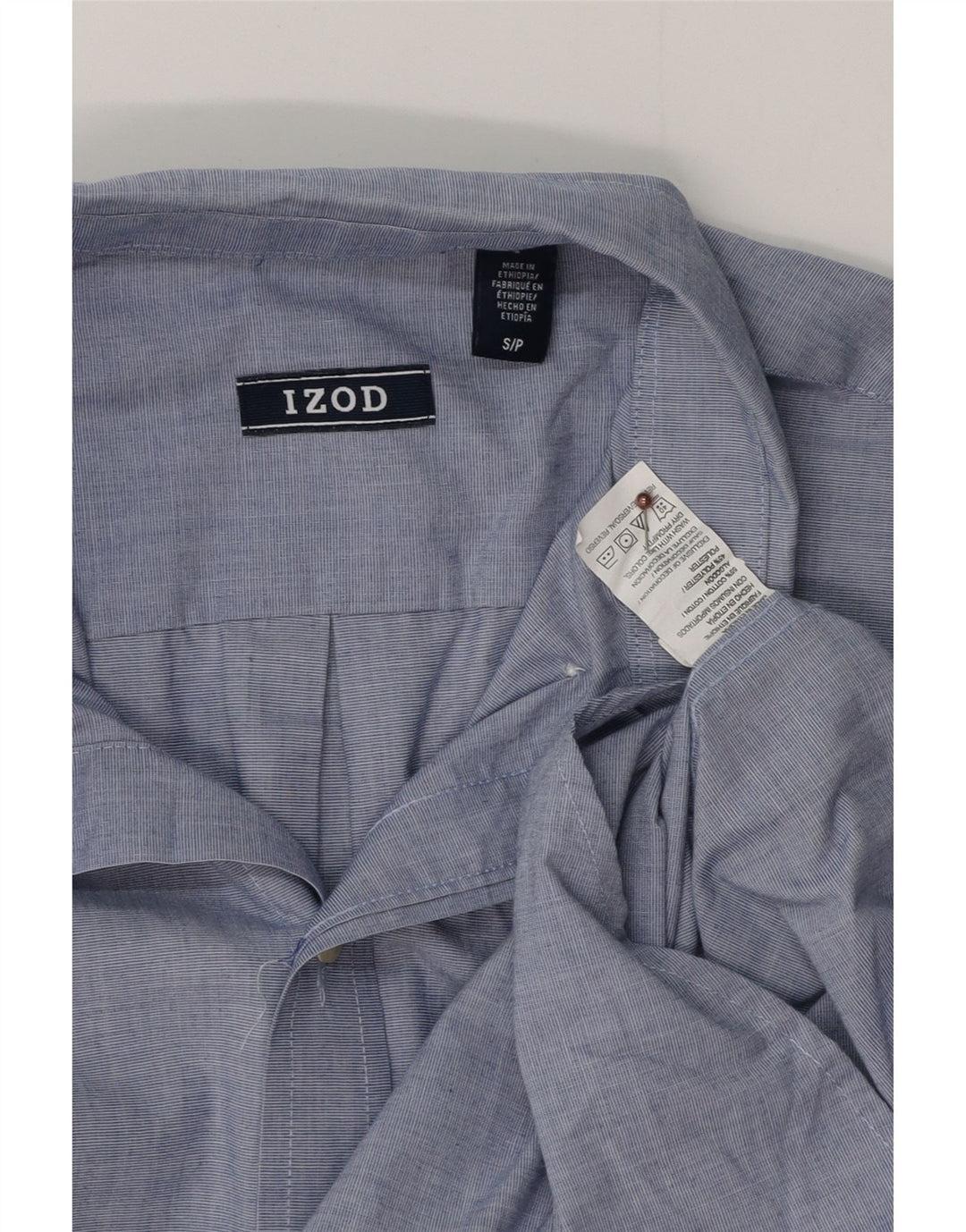 Camisa masculina IZOD pequena algodão azul
