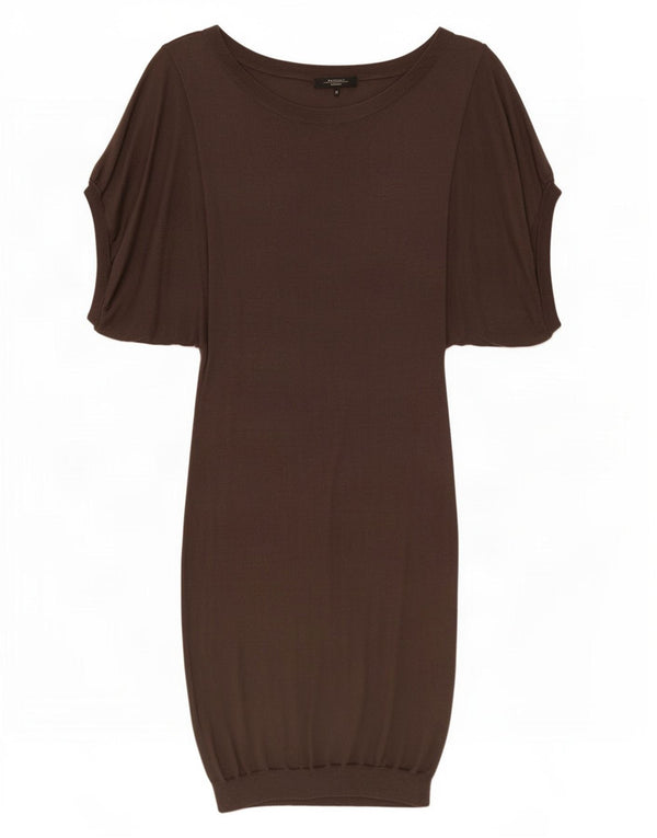 Max Mara Womens Weekend Short Sleeves Jumper Dress UK 12 Medium Grey Silk