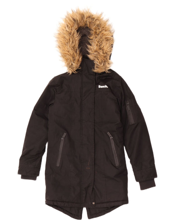 Jaqueta Parka com capuz para meninas Bench 7-8 anos poliéster preto