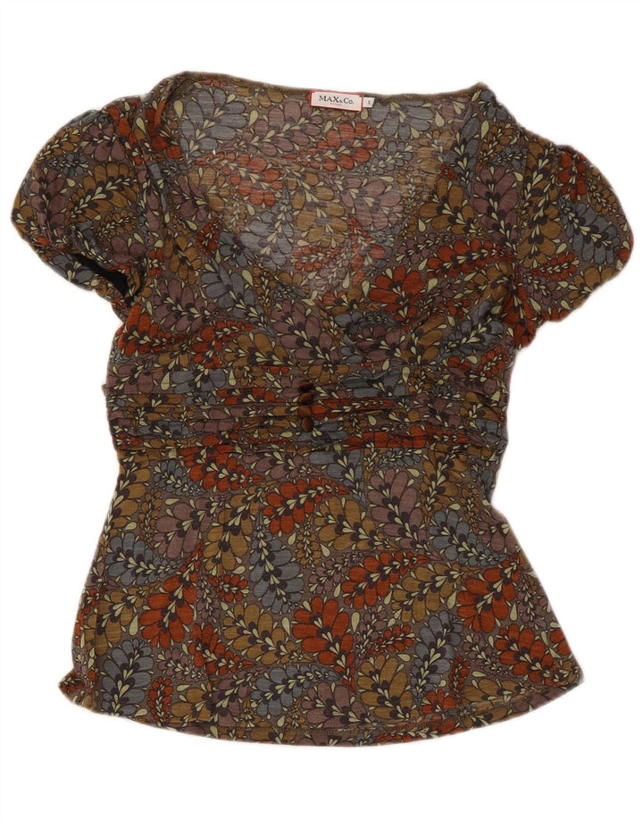 Blusa feminina Max & Co. UK 8 pequena floral multicolorida