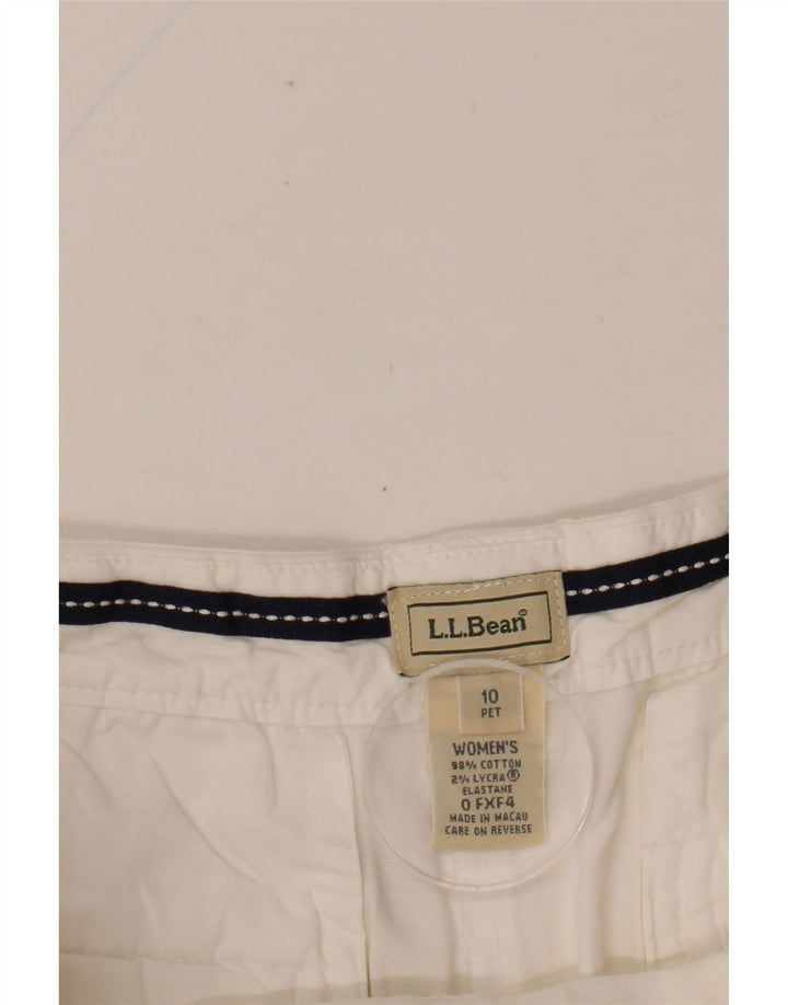 Shorts chino feminino L.L.BEAN cintura média US 10 grande W30 algodão branco
