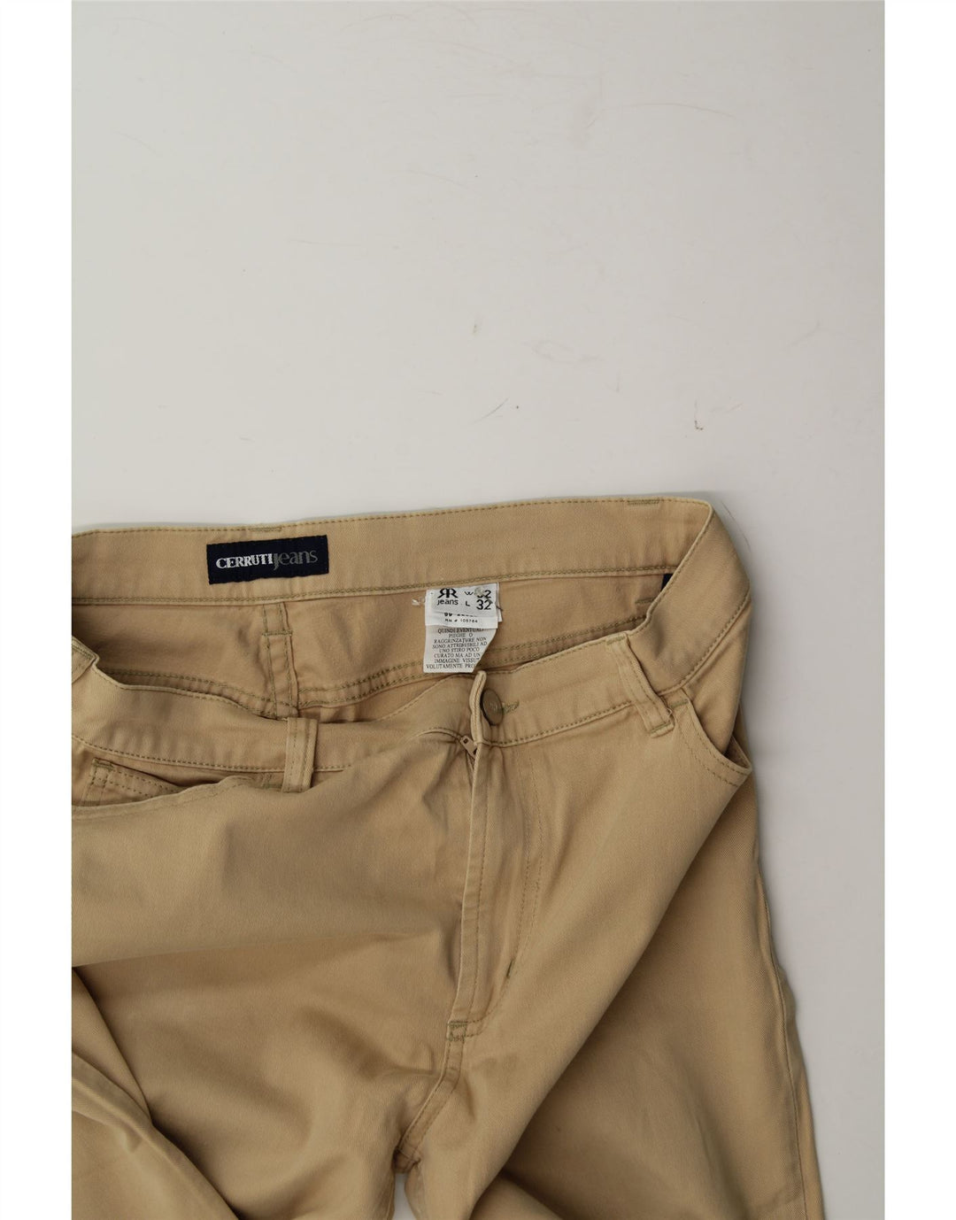 CERRUTI Womens Straight Casual Trousers W32 L32 Beige Cotton Vintage Cerruti and Second-Hand Cerruti from Messina Hembry 