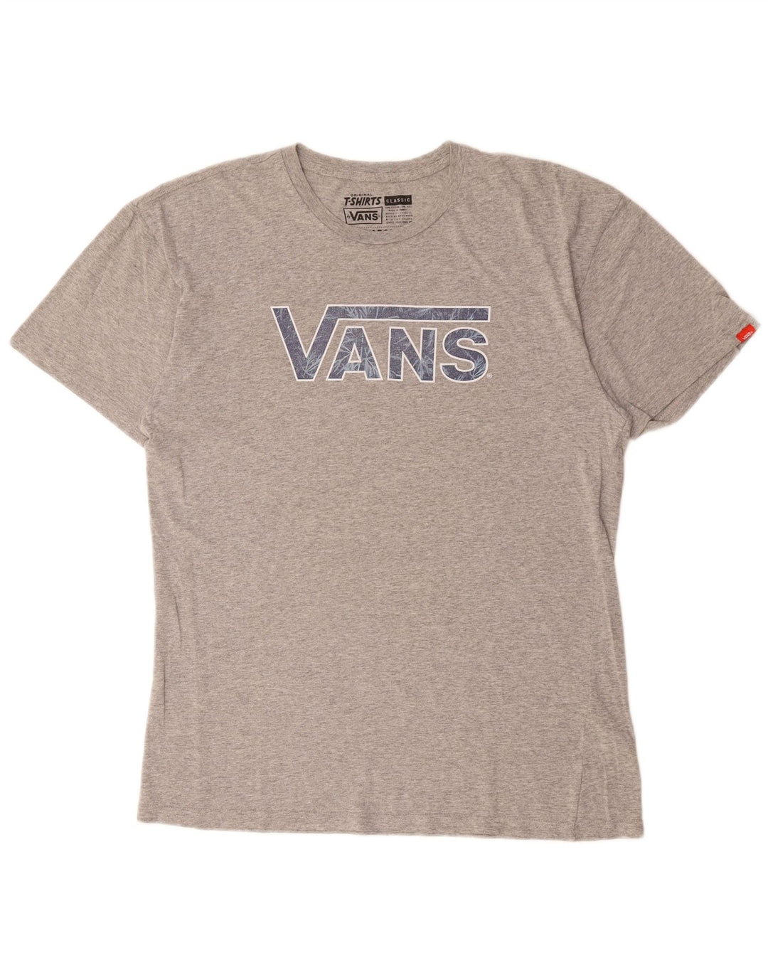 Camiseta masculina VANS Classic Fit gráfica grande algodão cinza