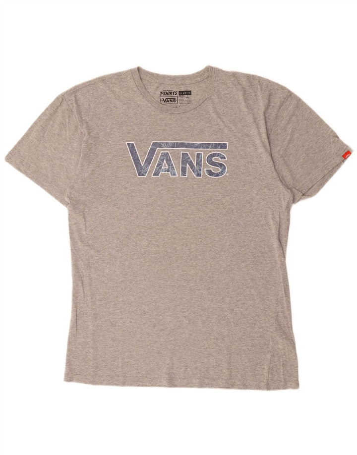 Camiseta masculina VANS Classic Fit gráfica grande algodão cinza