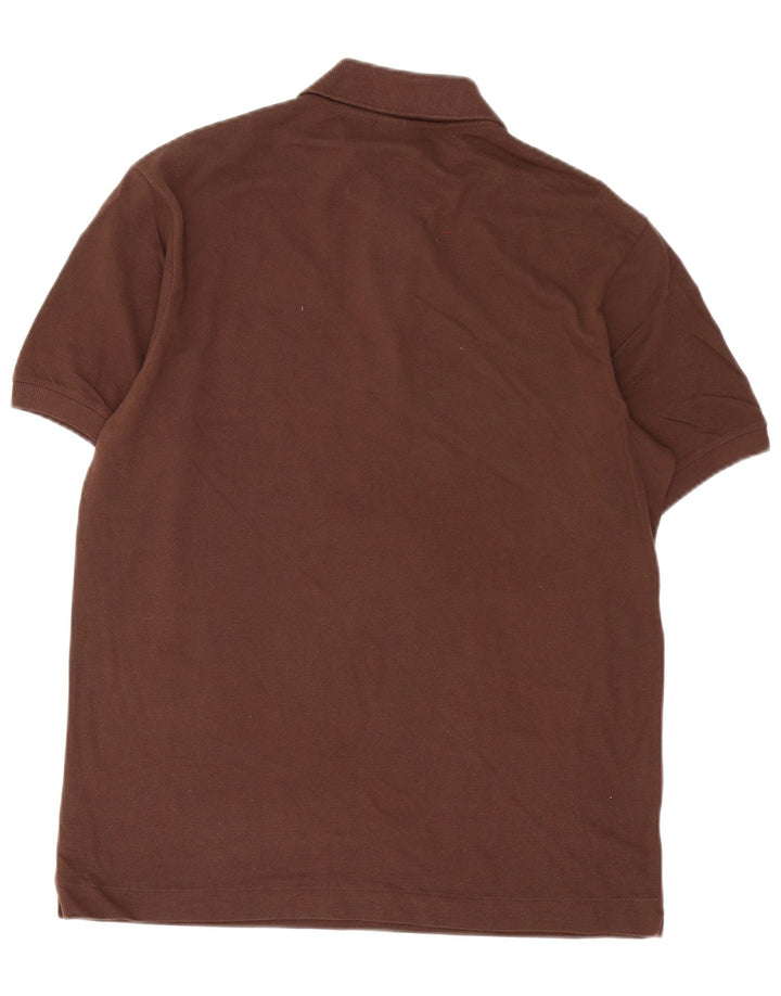 Camisa polo masculina Lacoste tamanho 4 algodão marrom médio