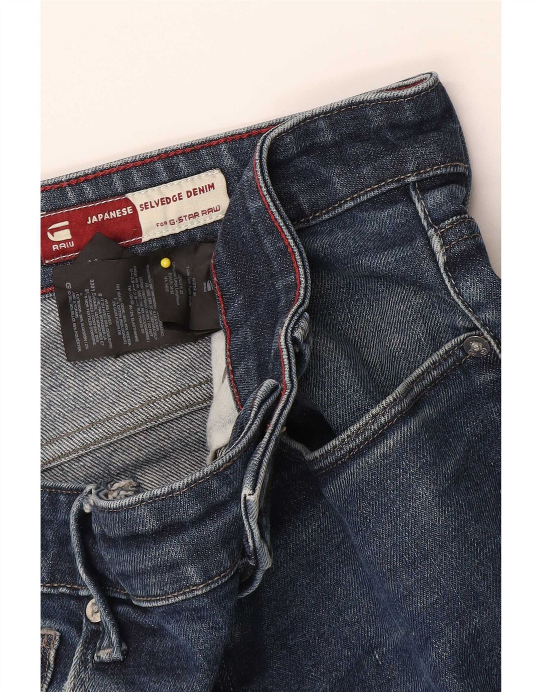 G-Star Masculino 3301 Slim Jeans W34 L32 Azul Algodão