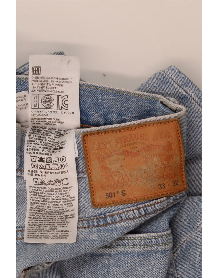 Levi's Masculino 501 Straight Jeans W33 L32 Azul Algodão