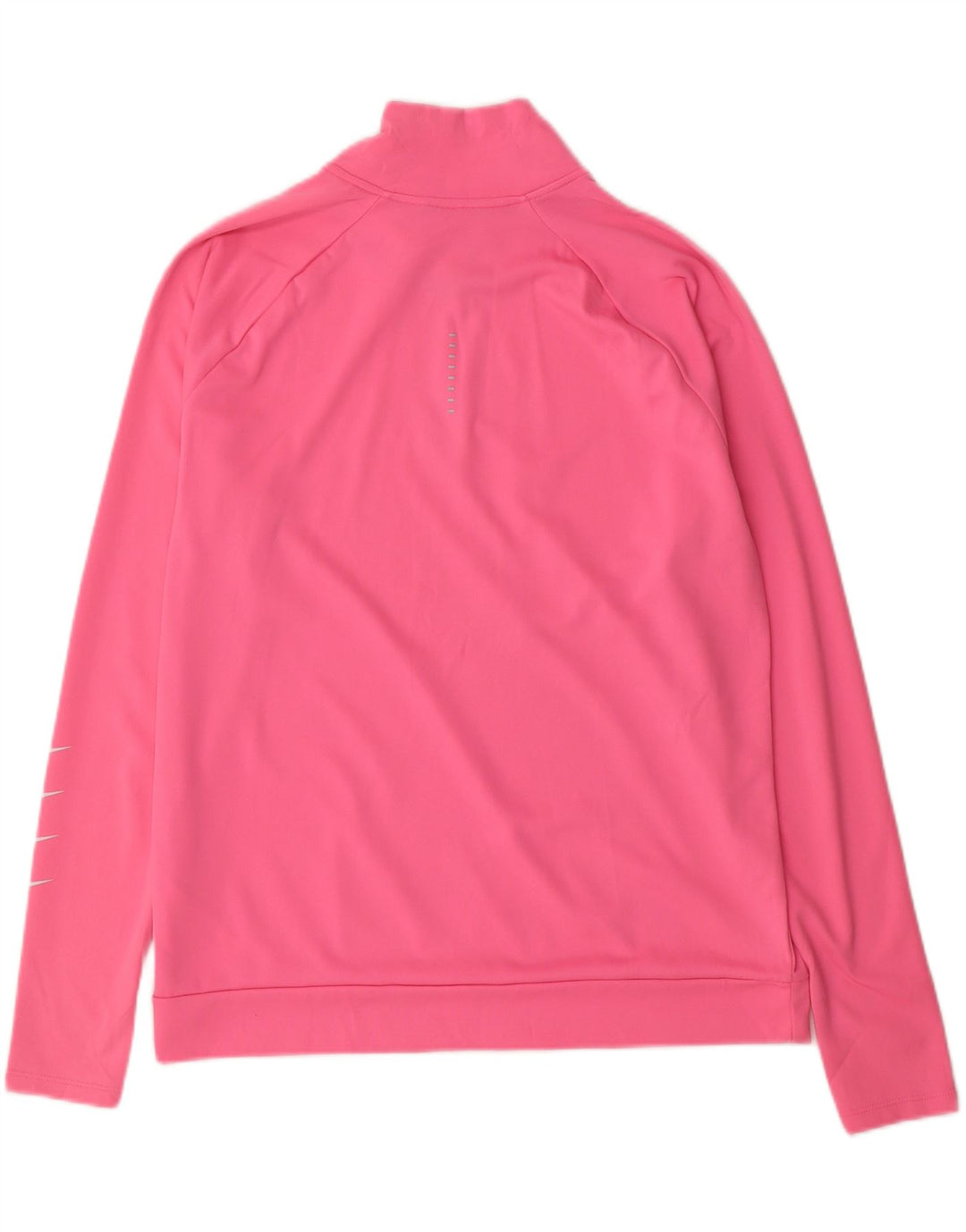 Moletom feminino Nike Dri Fit com decote em zíper, suéter UK 16, grande, rosa, poliéster