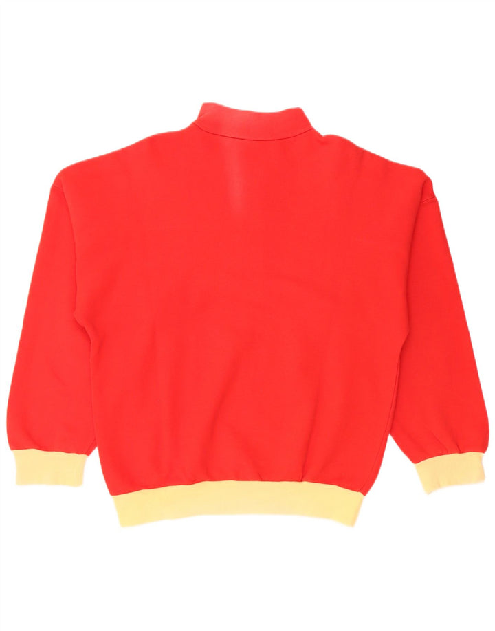 Fato de treino completo masculino vintage EU 48 algodão colorblock vermelho médio