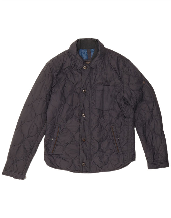 Jaqueta acolchoada masculina Massimo Dutti Reino Unido 40 grande nylon azul marinho