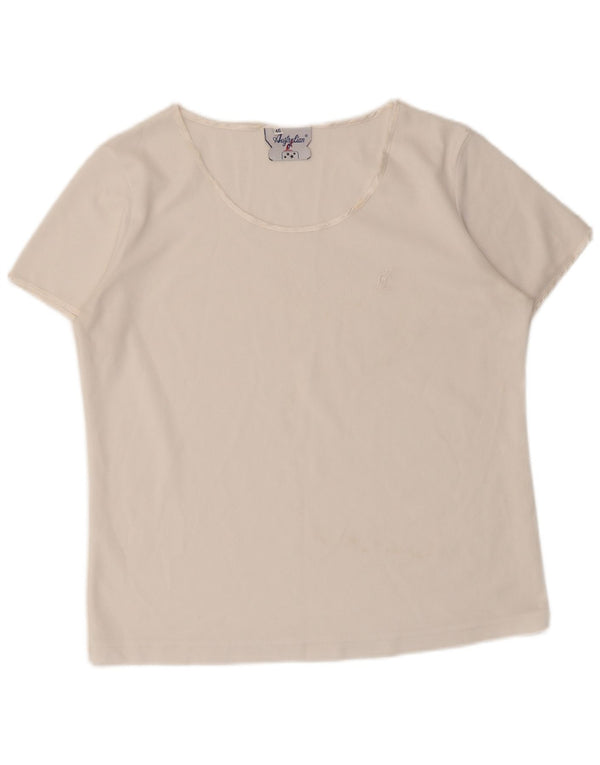 Camiseta feminina AUSTRALIAN L'ALPINA Top IT 46 grande poliéster branco