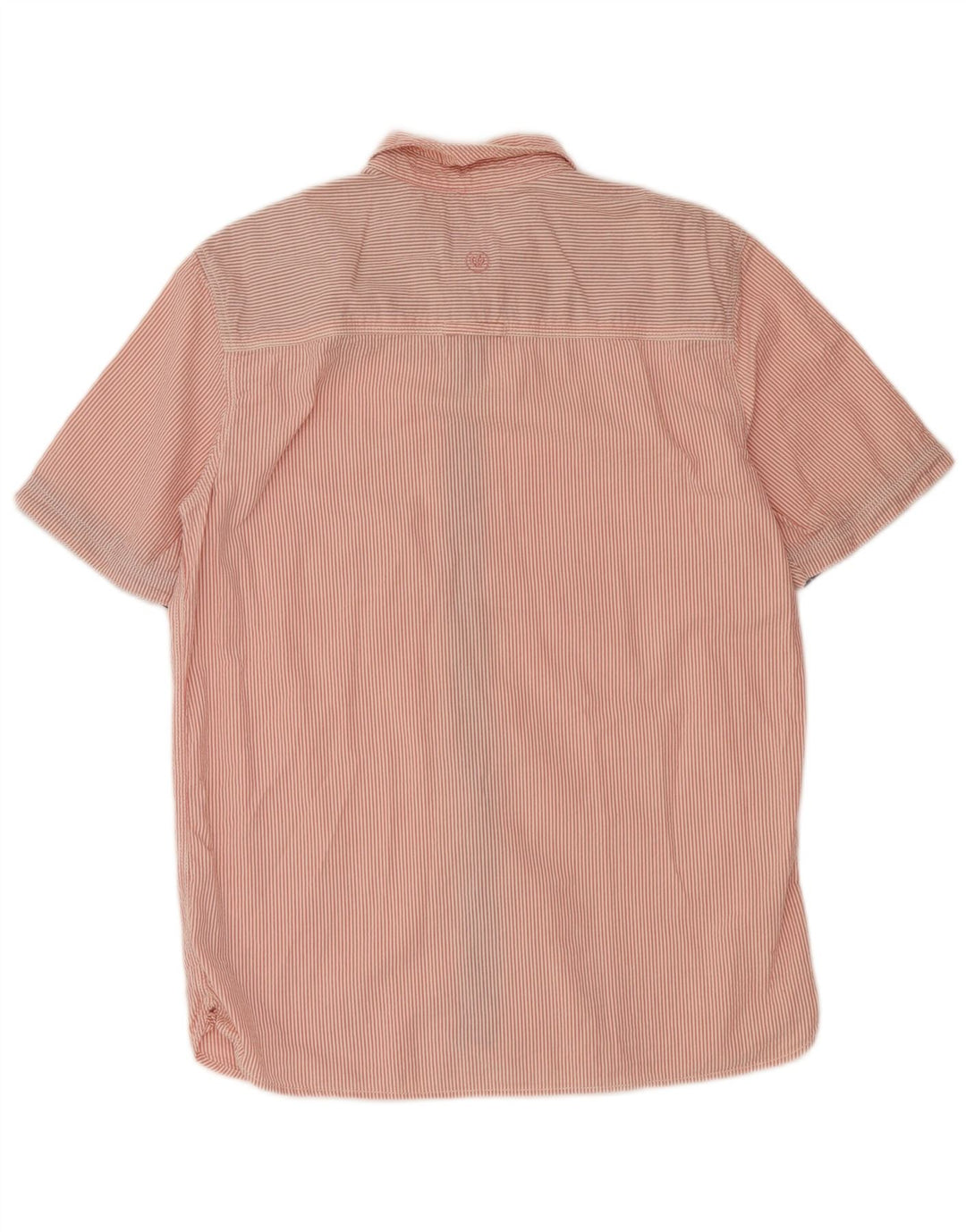 FAT FACE Camisa masculina clássica de manga curta com listras vermelhas médias de algodão