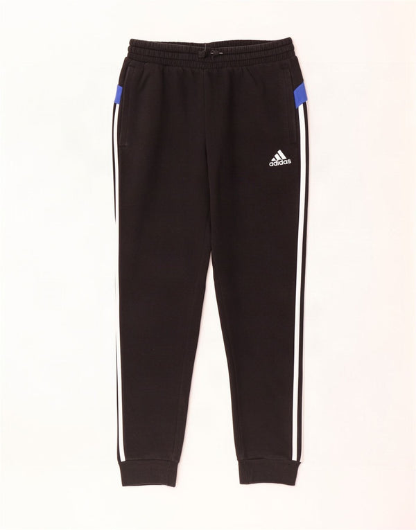 Calça de treino masculina Adidas Joggers pequeno algodão colorblock preto