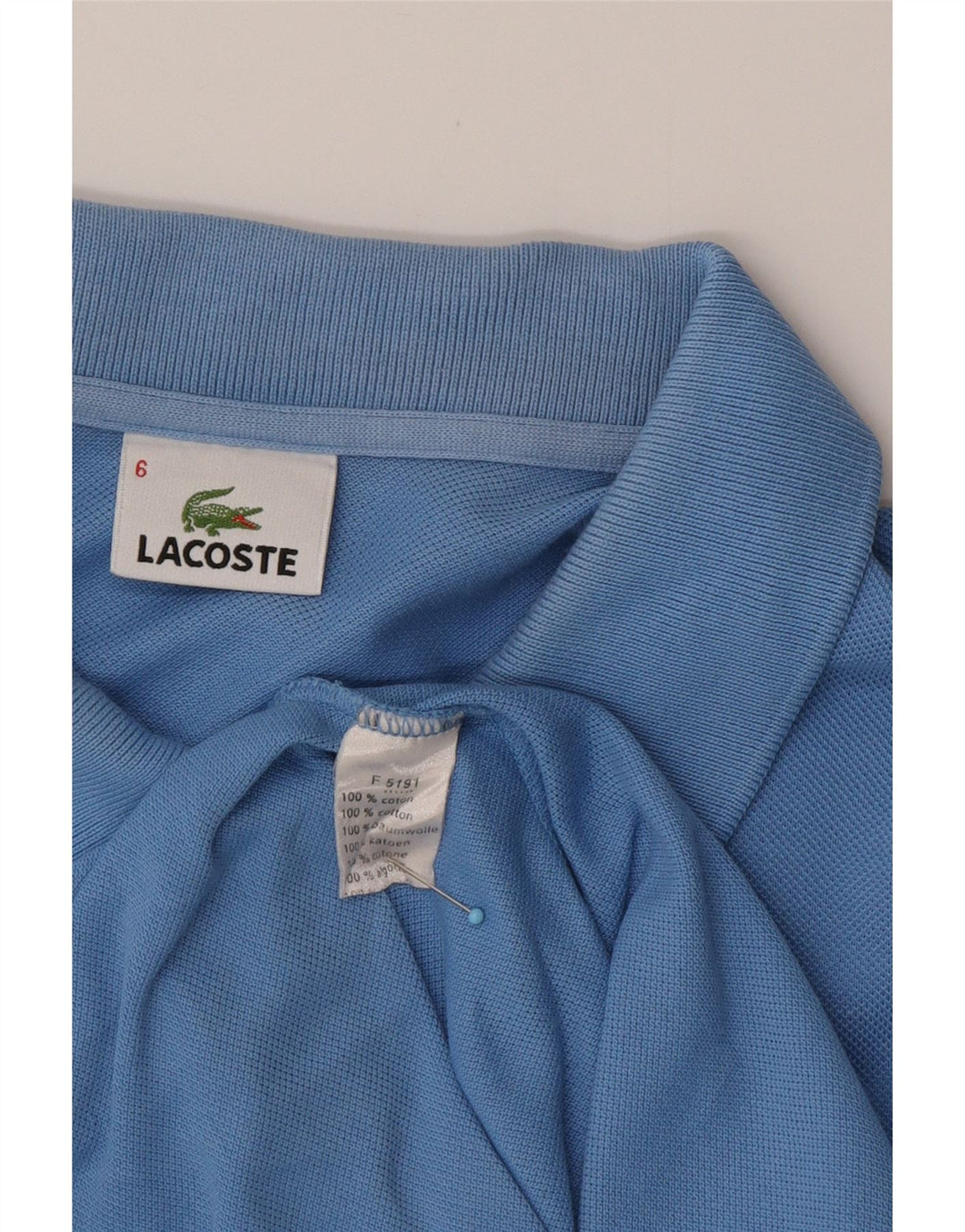 Camisa polo masculina LACOSTE tamanho 6 XL algodão azul