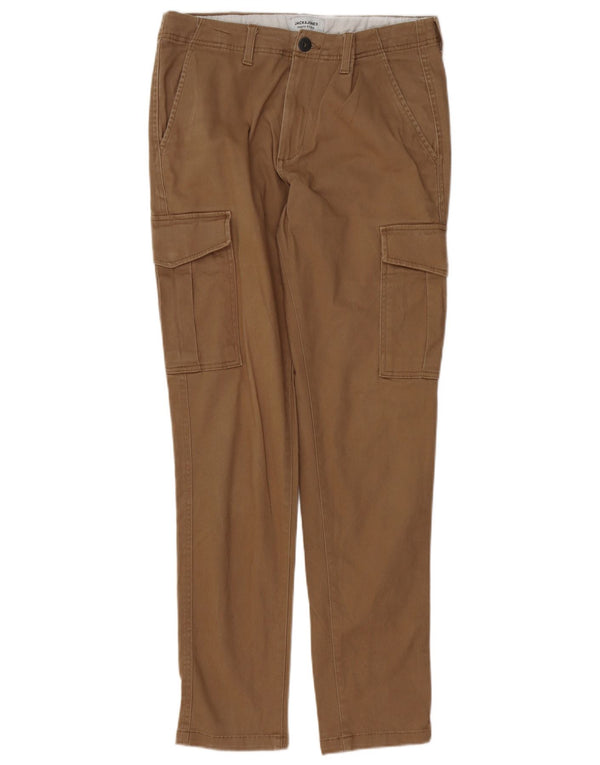 Calça cargo slim masculina Jack & Jones W32 L30 algodão marrom