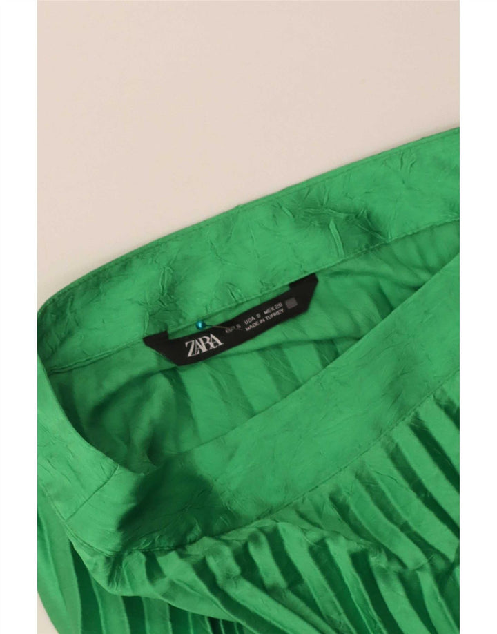 Saia maxi plissada feminina Zara pequena W26 verde