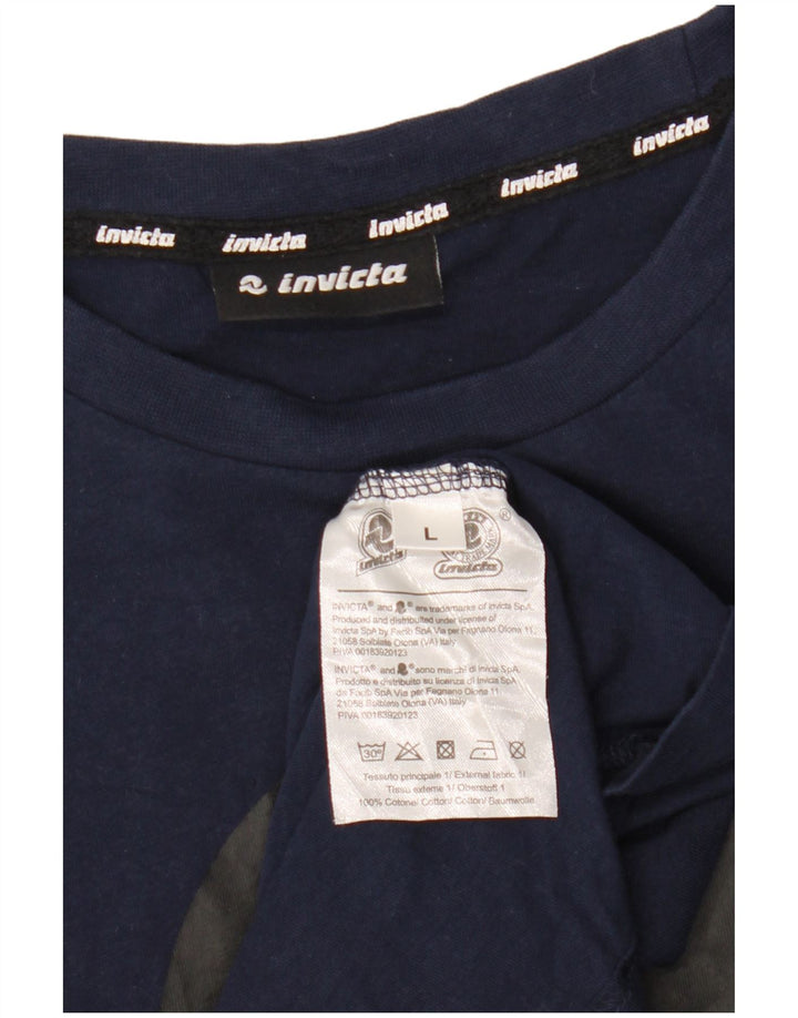 Camiseta masculina gráfica Invicta Top grande algodão azul marinho