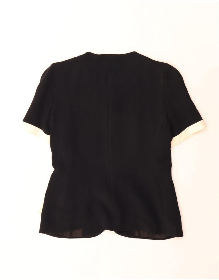 Jaqueta blazer feminina de manga curta Gai Mattiolo IT 46 grande preta