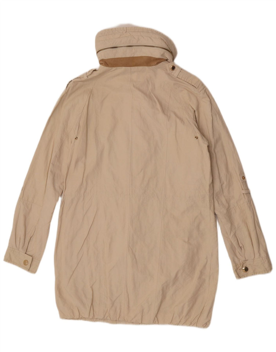 Jaqueta Parka com capuz feminina Massimo Dutti Reino Unido 10 pequena bege