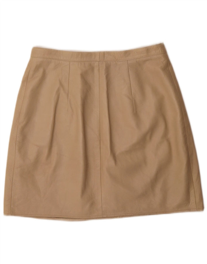 Saia feminina vintage de couro W30 médio bege