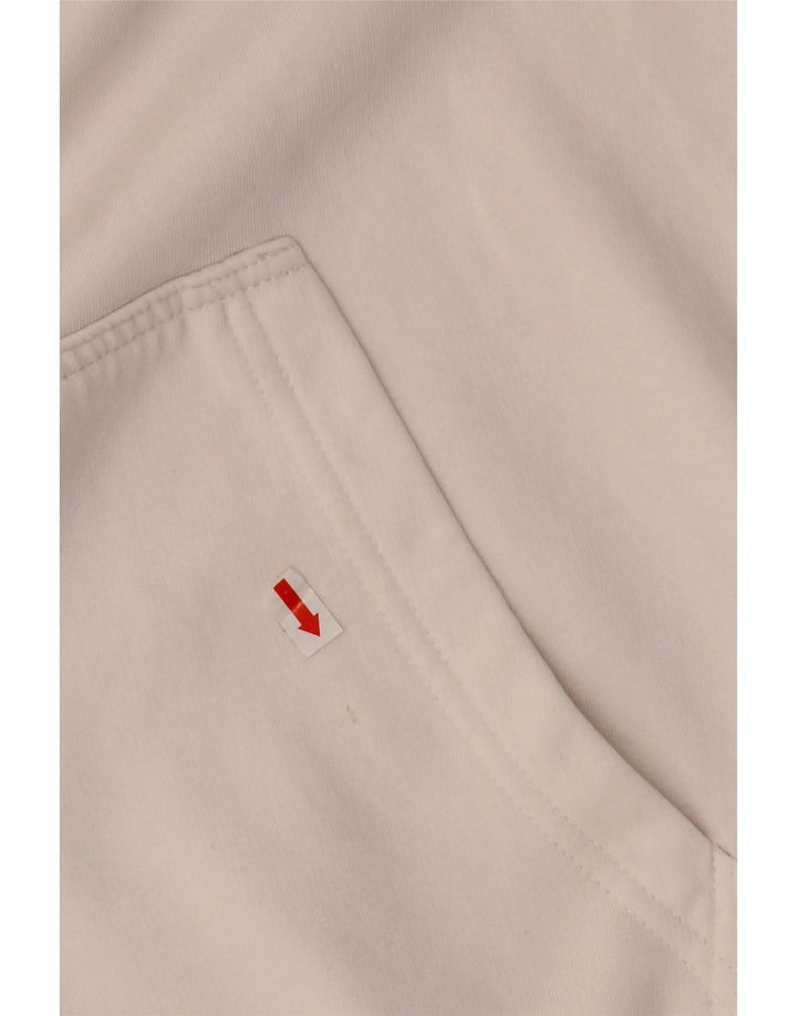 KARL KANI Suéter masculino com capuz gráfico solto e pequeno algodão branco