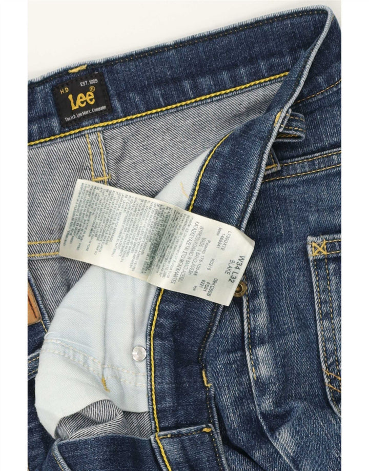 Lee Mens Blake Straight Jeans W34 L28 Azul Algodão